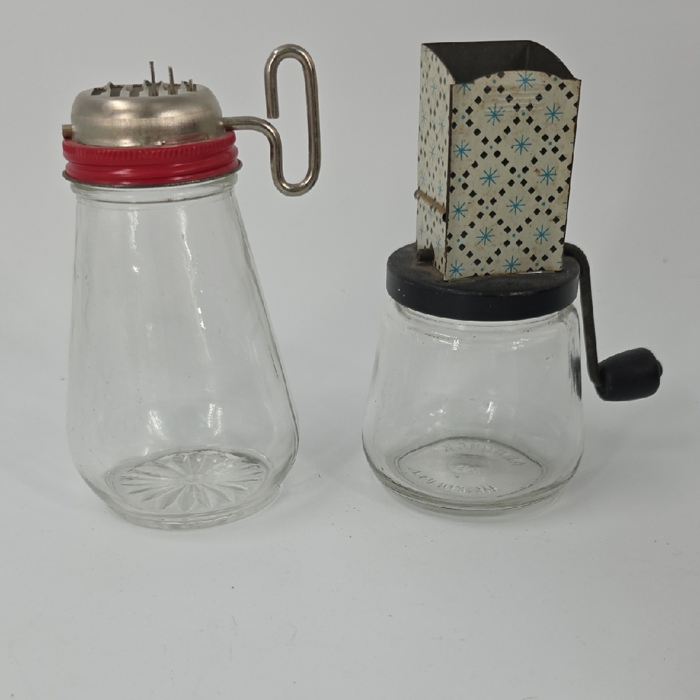 Vintage Glass Nut and Spice Grinders - 1940s and '50s. Androck